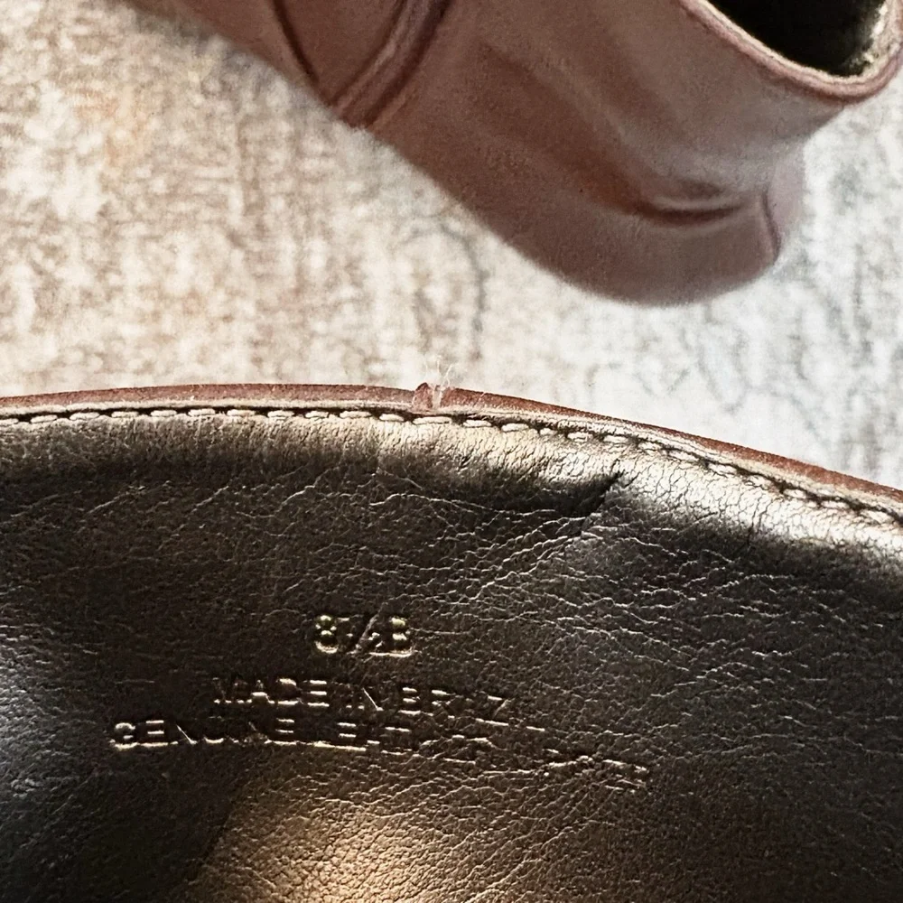 Talbots Kait Brown Mahogany Leather Kitten heel Boots Size 8.5 - Picture 5 of 5